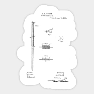 Electric Arc Lamp Vintage Patent Hand Drawing Sticker